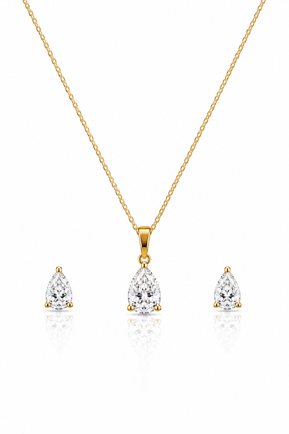 Aurora Teardrop Crystal Pendant Set Gift Box