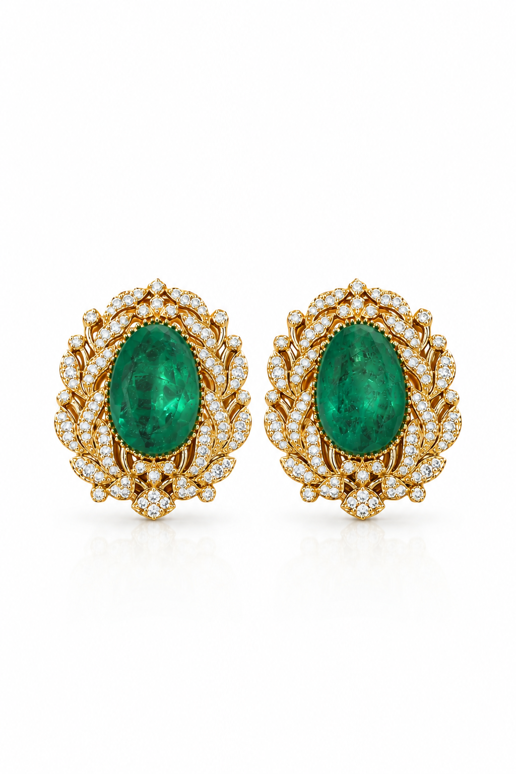 The Panna-Maharani Oval Statement Stud Earrings