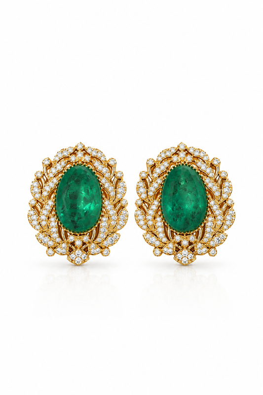 The Panna-Maharani Oval Statement Stud Earrings