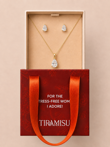 Aurora Teardrop Crystal Pendant Set Gift Box