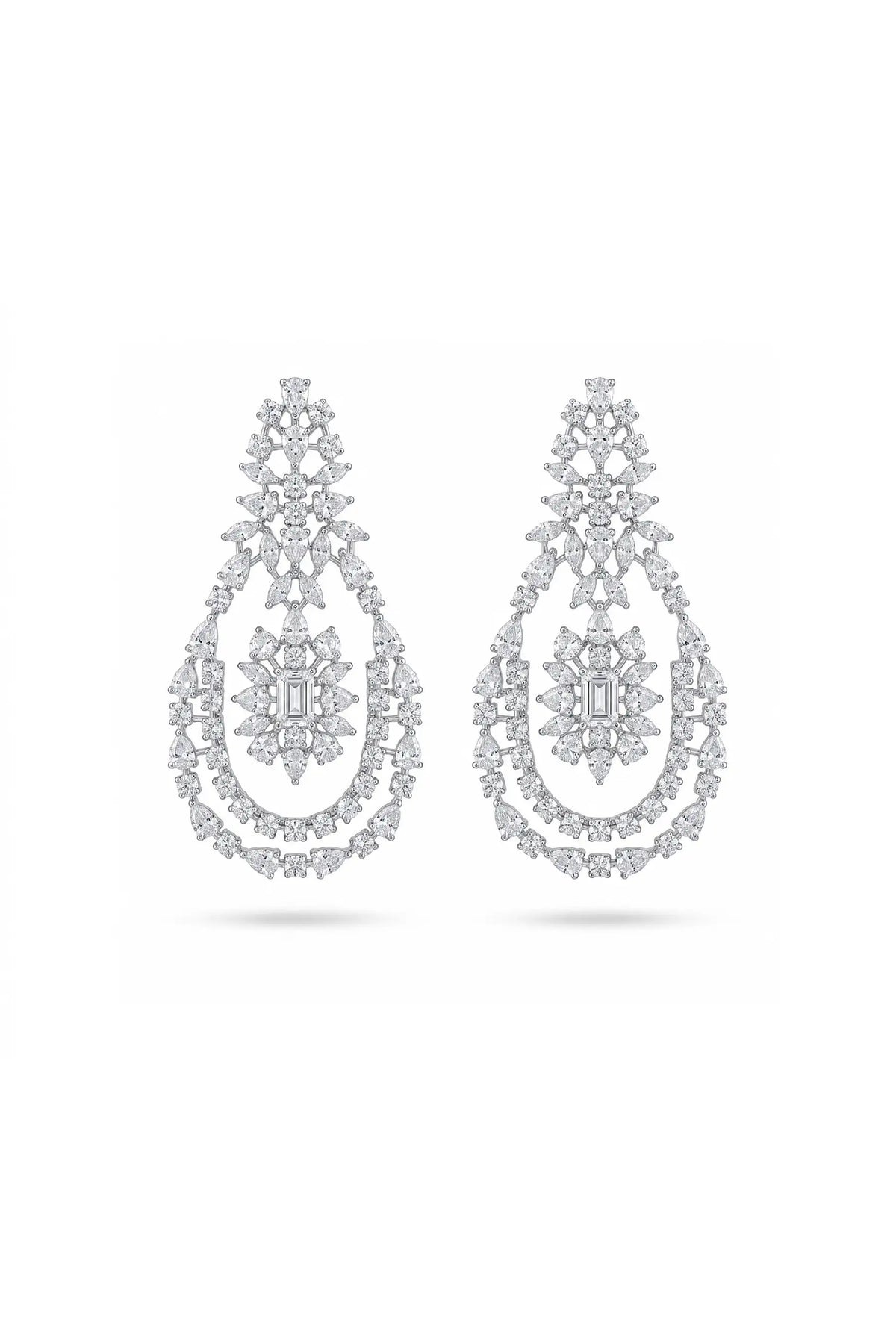 Royal Emerald-Cut Diamond Statement Earrings