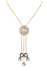 Prakriti Gold Tassel SP Necklace Set with Earrings
