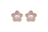 SHRIYA Flower Shaped Light Pink Polki Earring