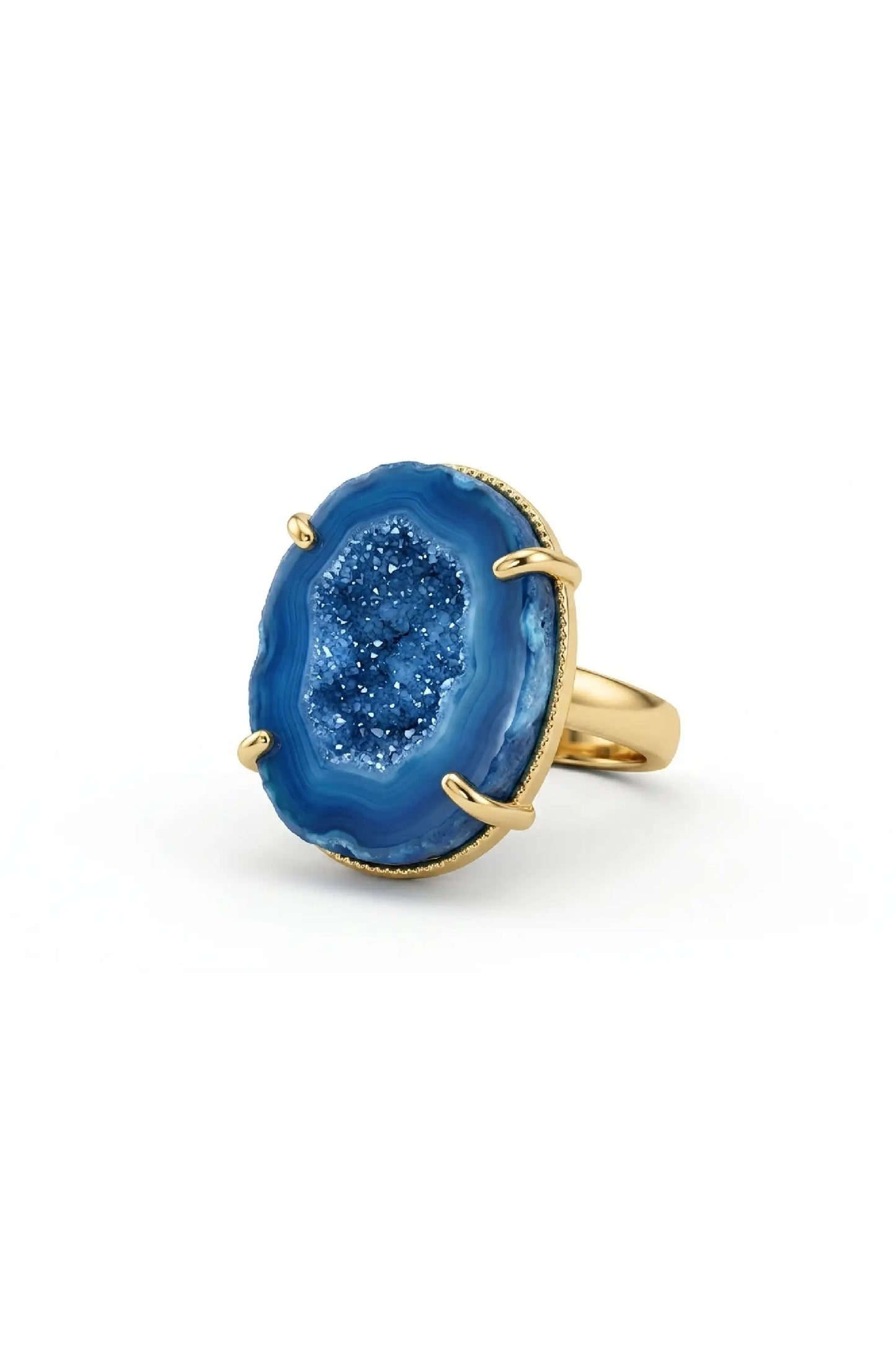 Oceanic Crust Sculptural Agate Ring