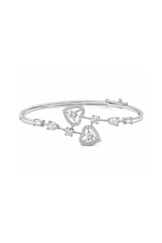 Radiant Heart Diamond Silver-Tone Bracelet