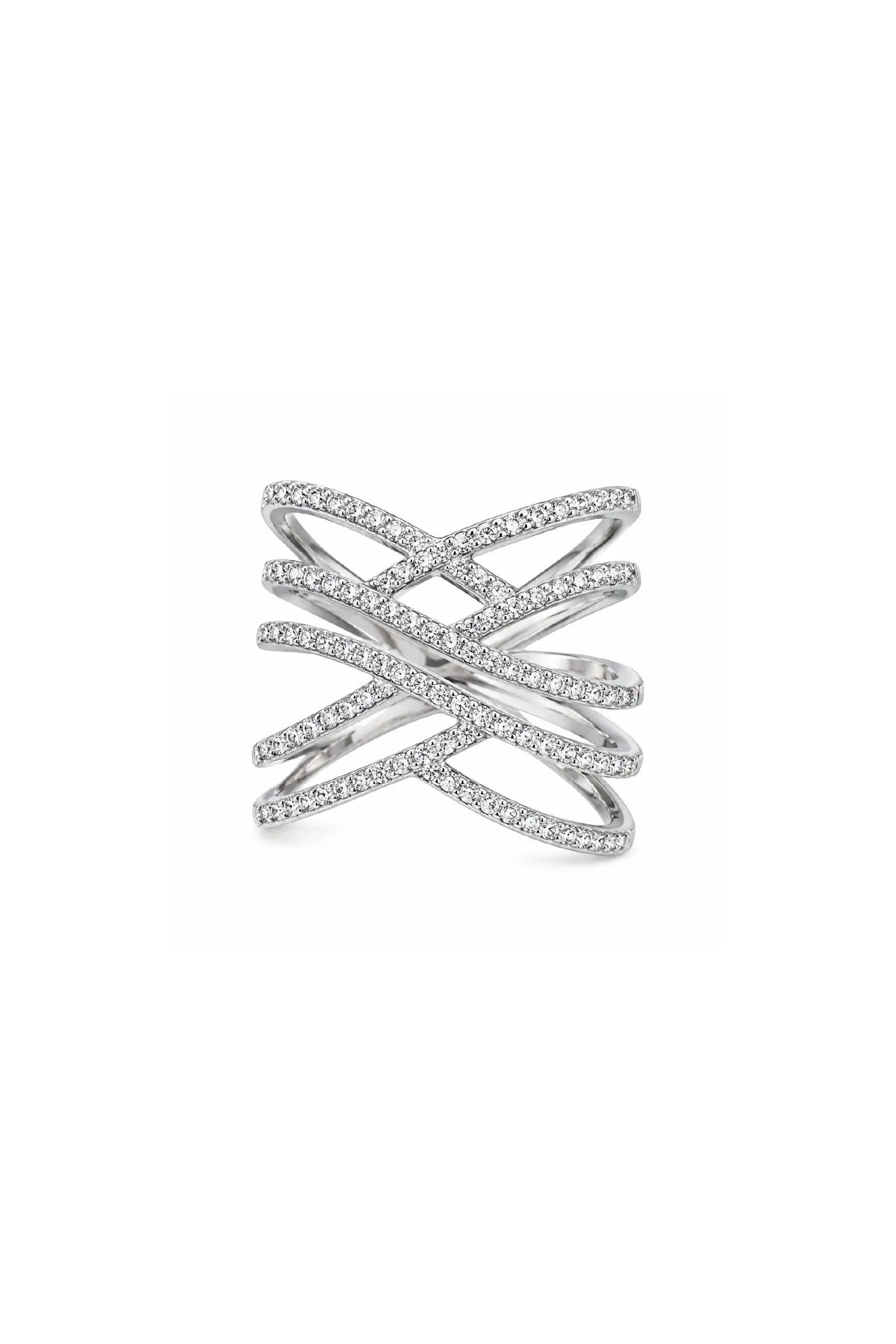 Infinity Criss-Cross Pavé Statement Ring