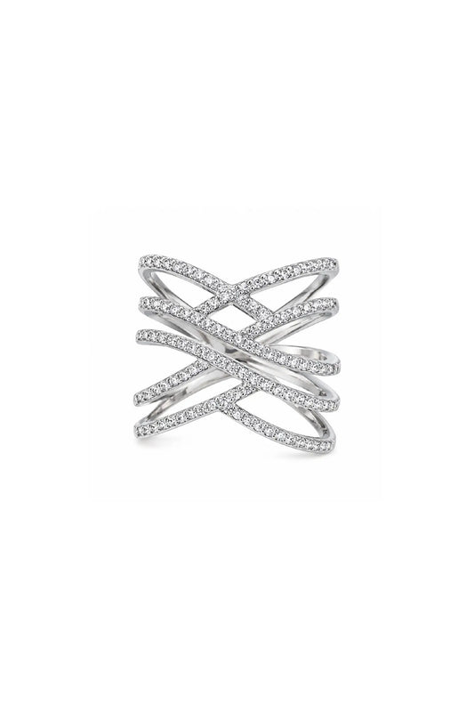 Infinity Criss-Cross Pavé Statement Ring