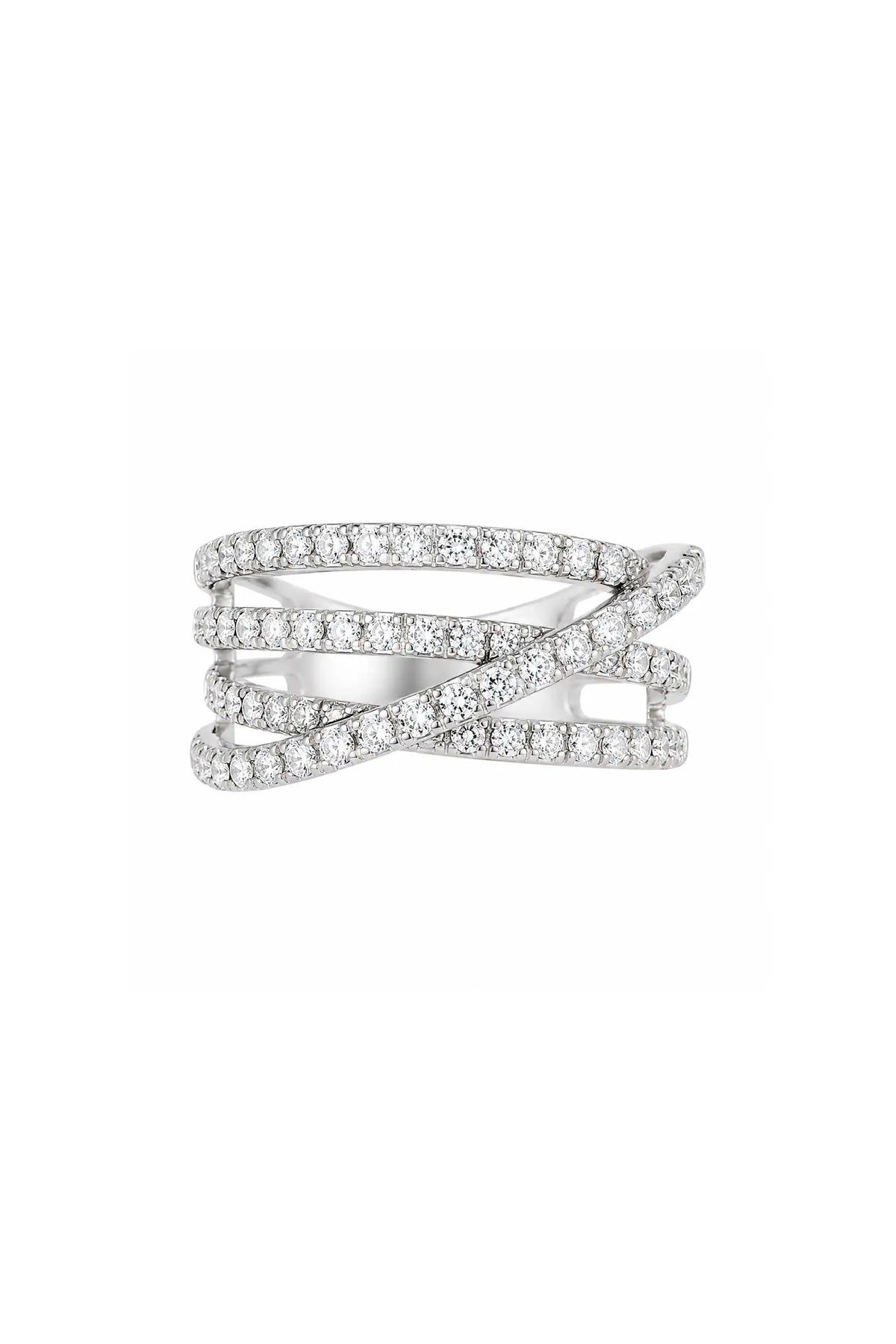 Celestial Criss-Cross Diamond Ring