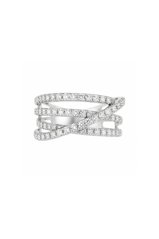 Celestial Criss-Cross Diamond Ring