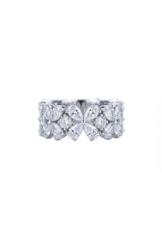 Aurora Bloom Floral Diamond Statement Ring