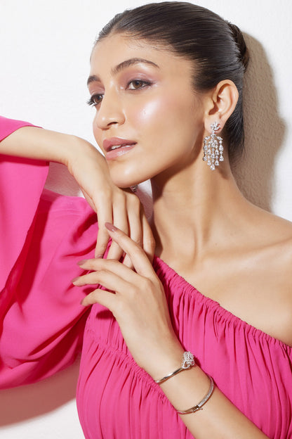 Sparkling Droplet Dangler Earrings