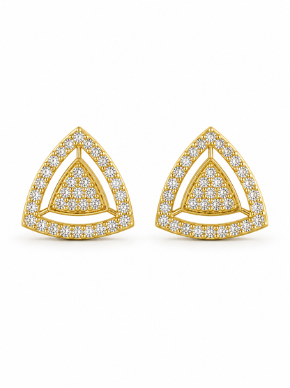Diamond Trillion Cluster Halo Stud Earrings Gift Box
