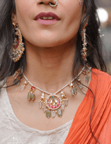 RADHA MULTICOLORED SEMI-PRECIOUS STONE AND POLKI NECKLACE