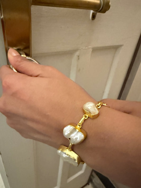 PEARL CASCADE LINK BRACELET