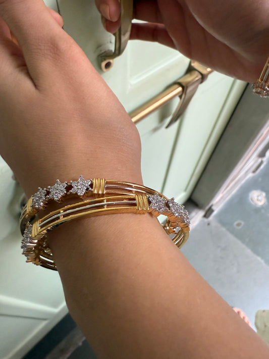 FLORAL STONE CLUSTER BANGLES