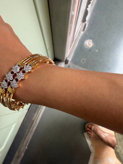 FLORAL STONE CLUSTER BANGLES