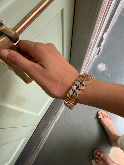 FLORAL STONE CLUSTER BANGLES
