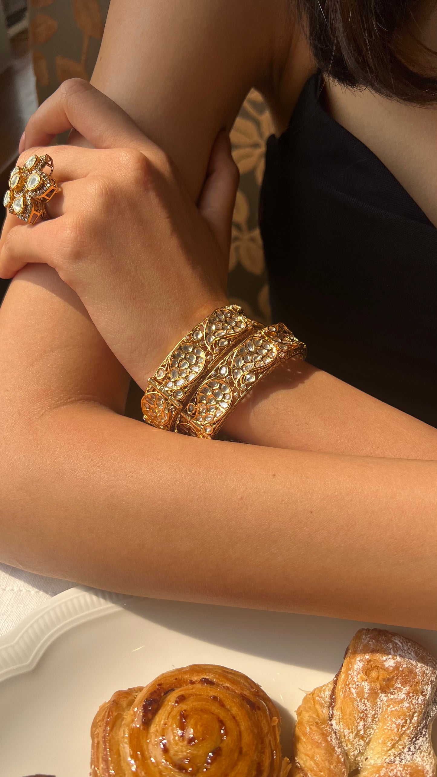 Pihu Crystal Stack Wrap Layered Bangle