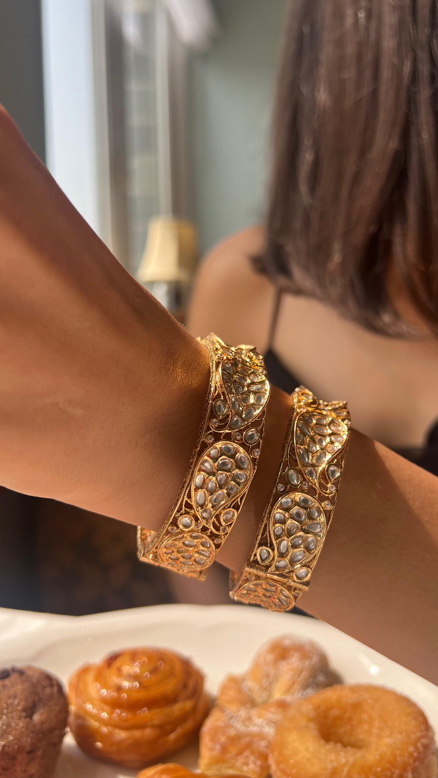 Pihu Crystal Stack Wrap Layered Bangle
