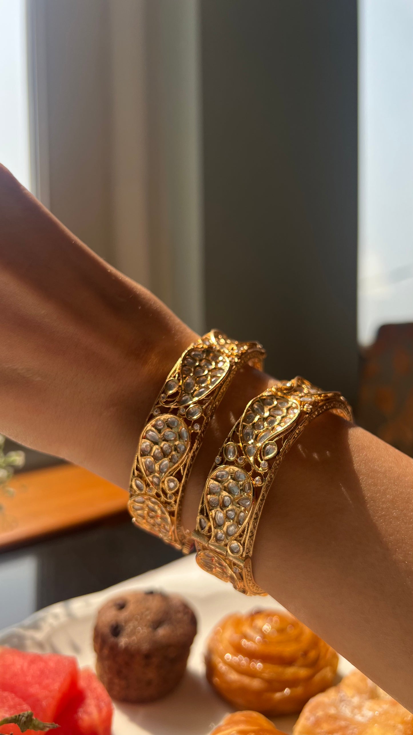 Pihu Crystal Stack Wrap Layered Bangle