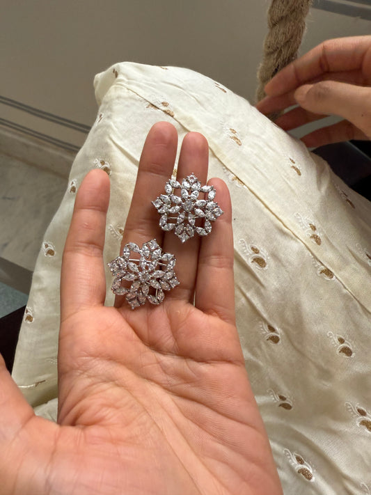 SPARKLING PETAL CLUSTER EARRINGS