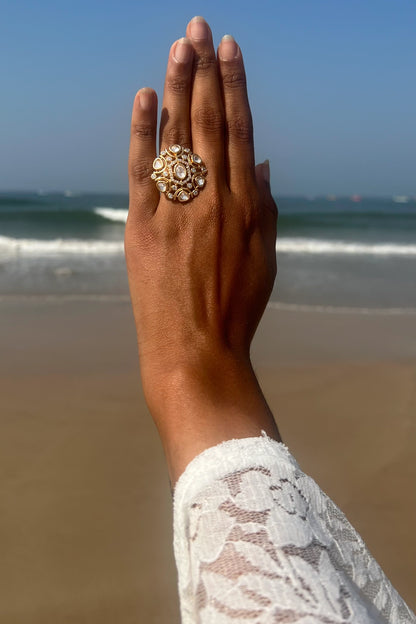 Jhanvi Multi Stone Polki Ring