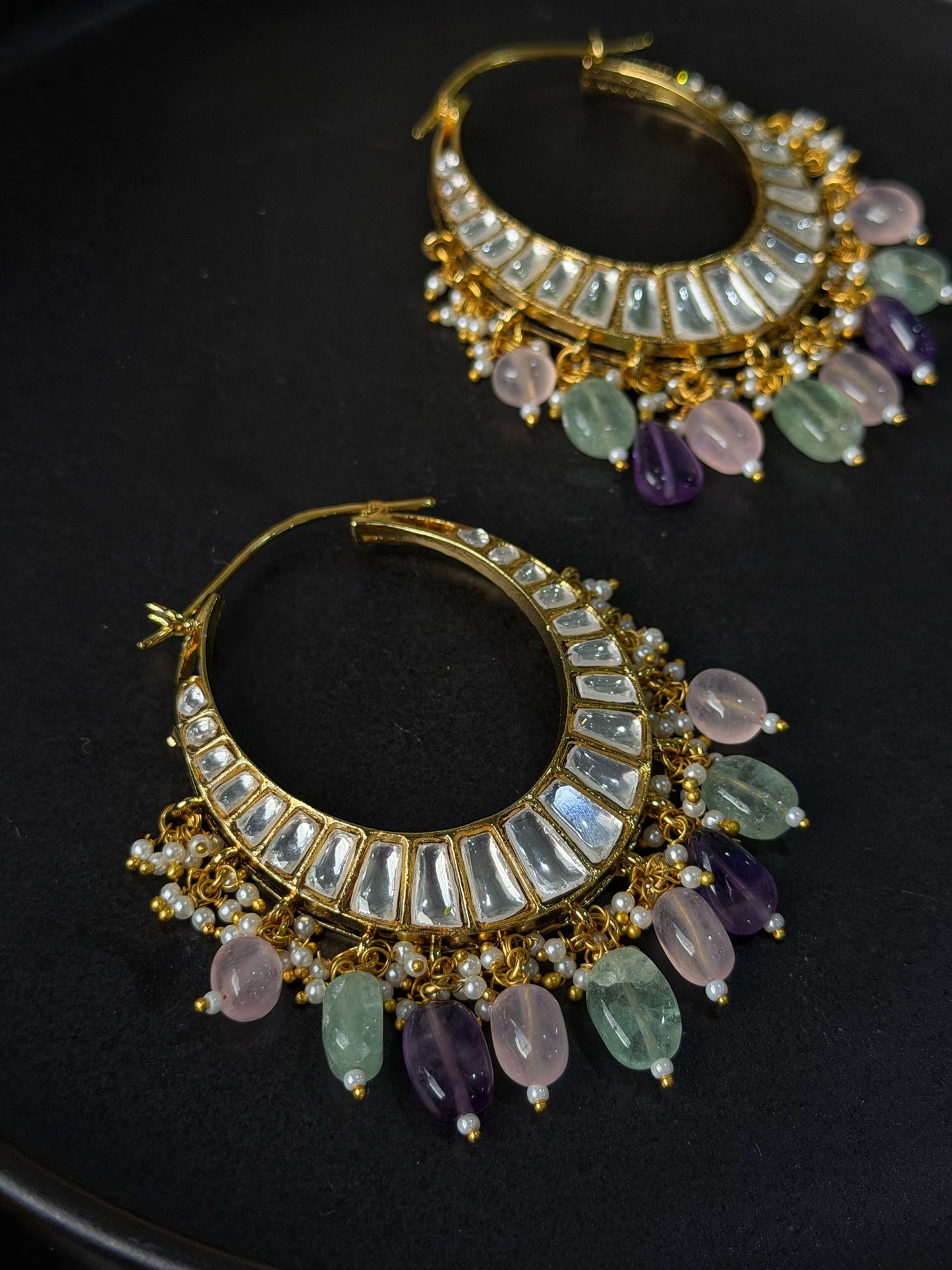 AASHNA POLKI CHANDBALIS WITH COLOURED BEADS