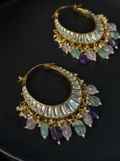 AASHNA POLKI CHANDBALIS WITH COLOURED BEADS