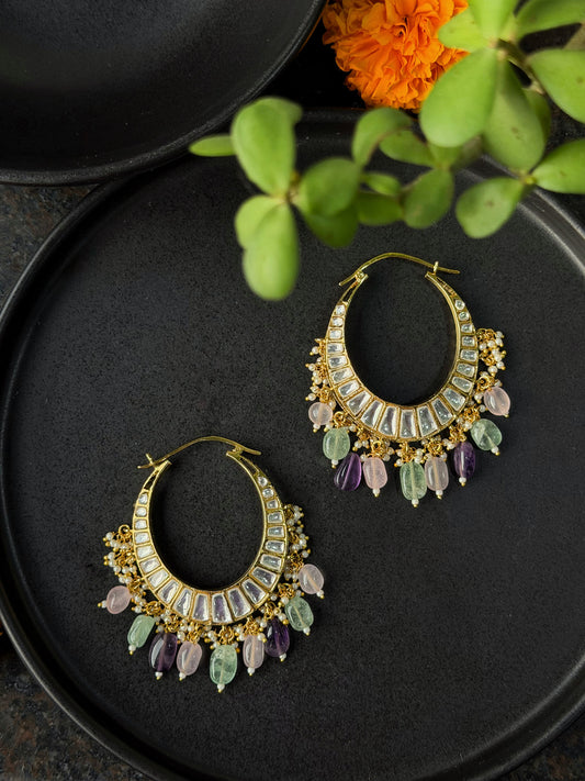 AASHNA POLKI CHANDBALIS WITH COLOURED BEADS