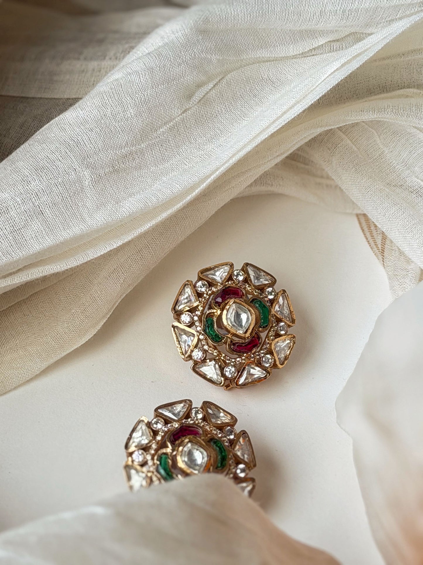 AKSHARA RUBY SP POLKI EARRINGS