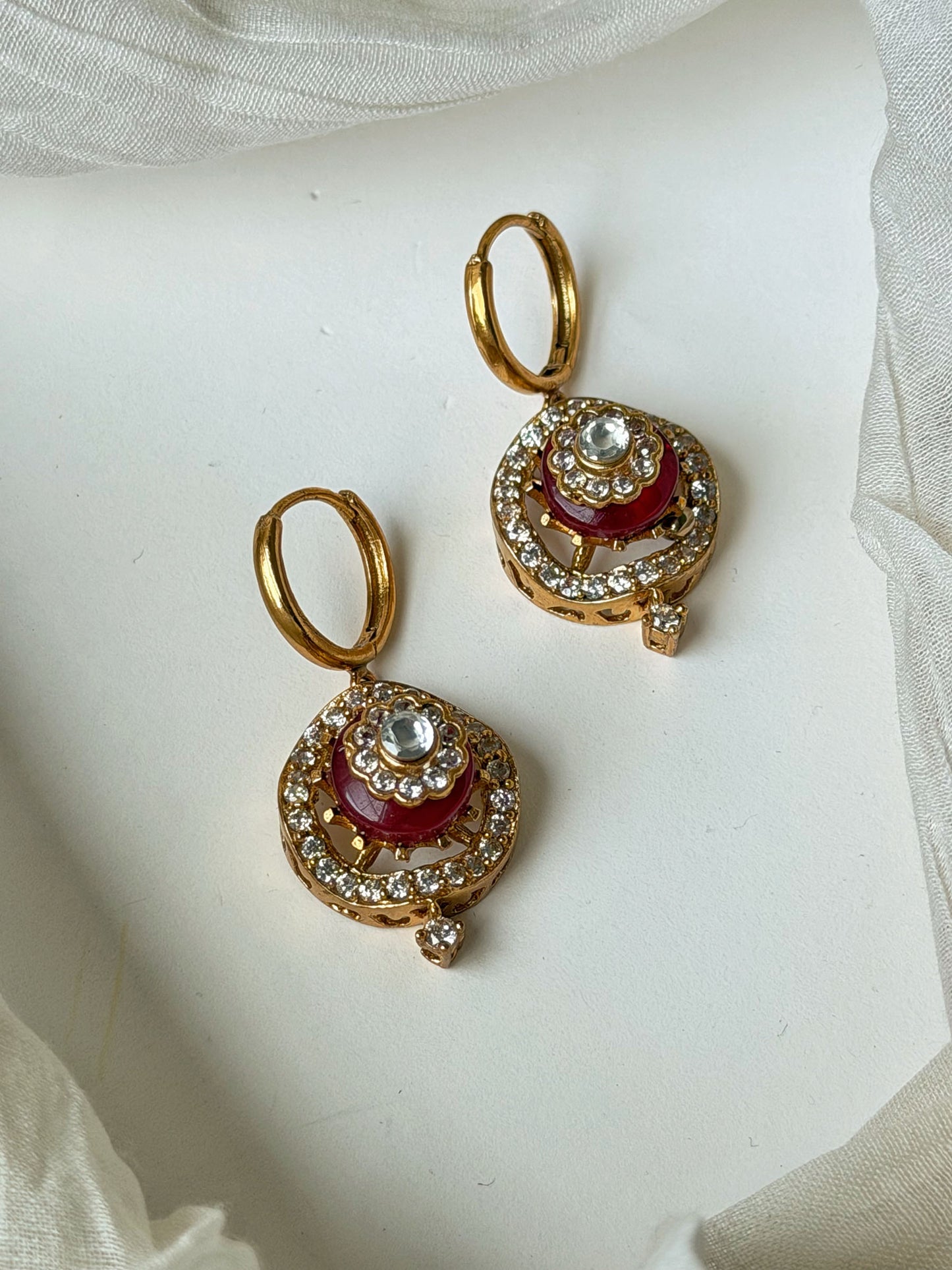 JYOTI CARVED ROUND DROP EARRINGS