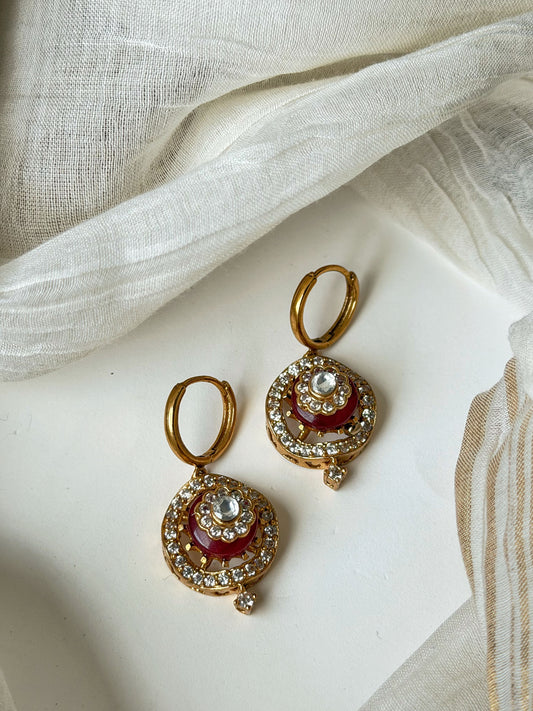 JYOTI CARVED ROUND DROP EARRINGS