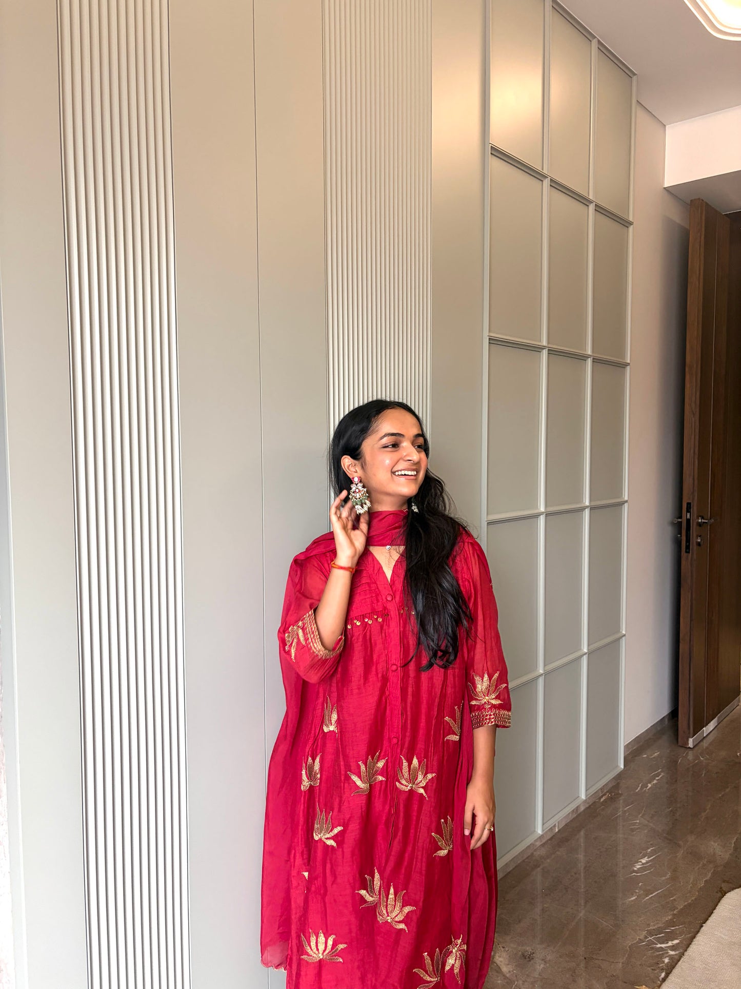 MUKTA KUNDAN JHUMKA GREEN BASRA PEARLS SP POLKI EARRINGS