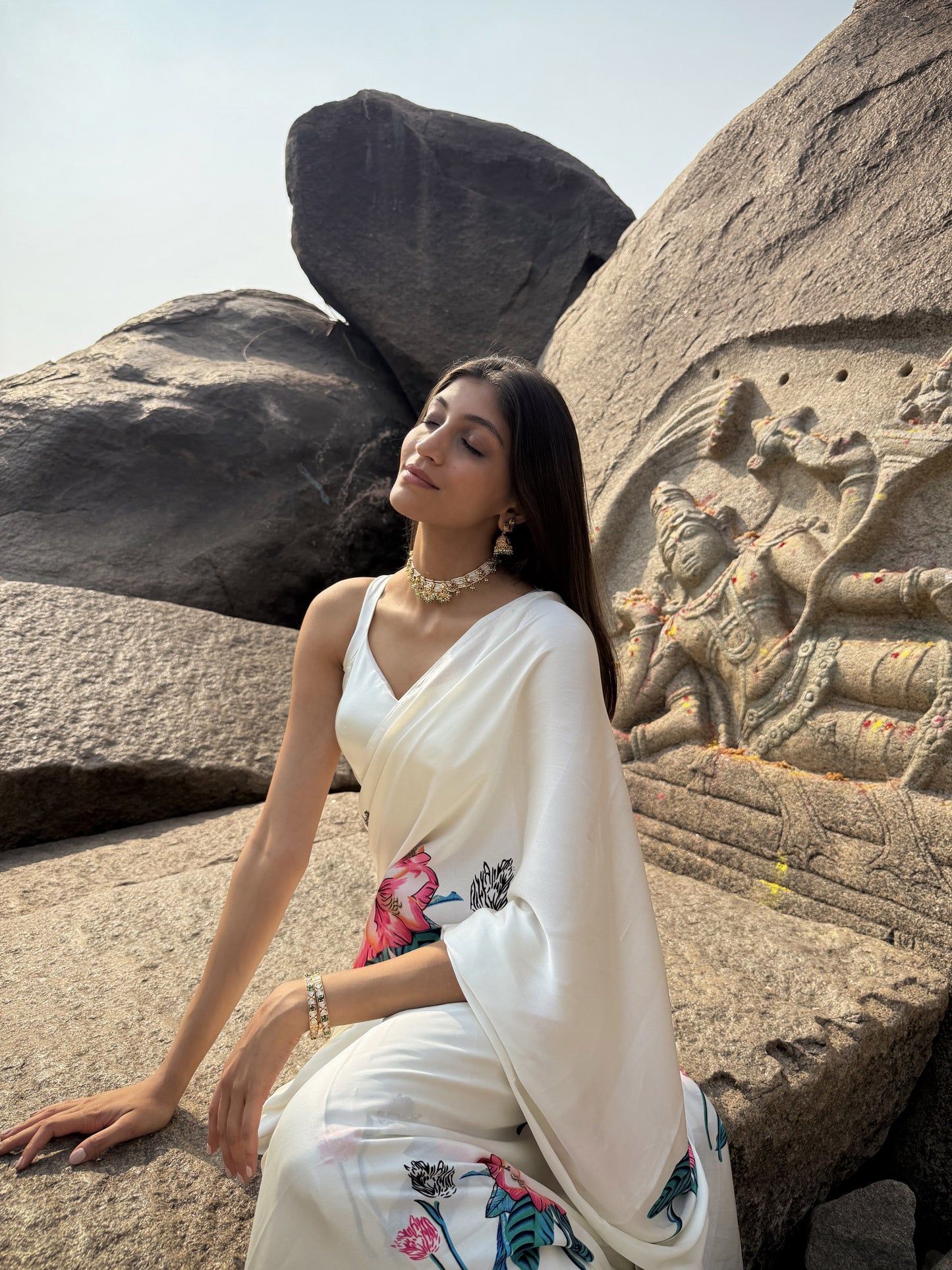 Eshmita Pearl Blossom SP Polki Necklace Set