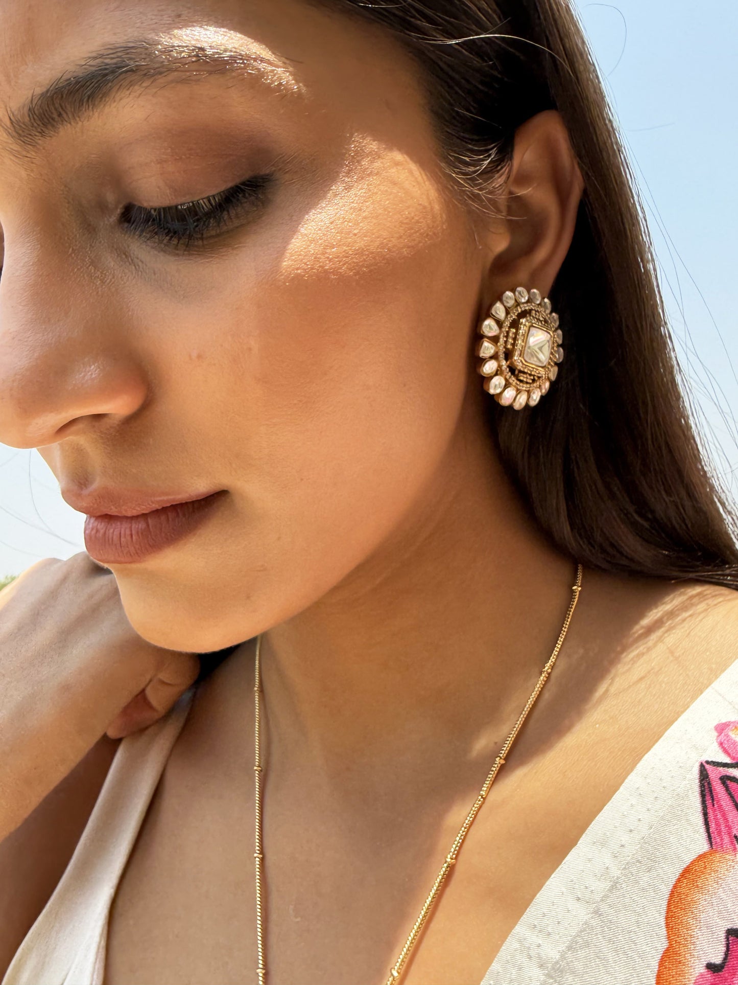Prakriti Gold Tassel SP Necklace Set with Earrings