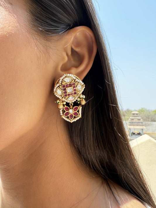 Alankrita basra Pearl SP Polki Earrings