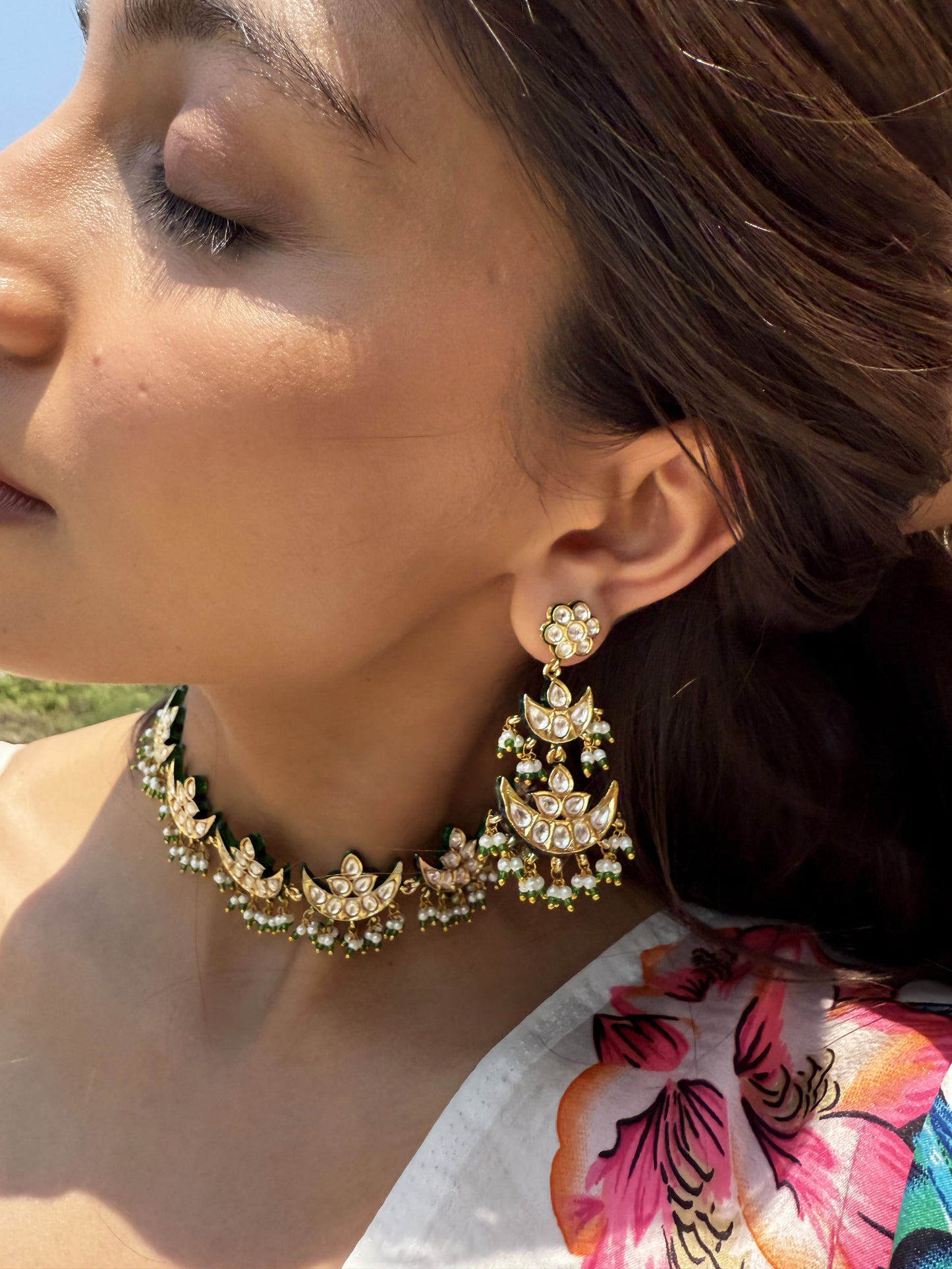 Srushti Kundan SP Pearl Necklace Set