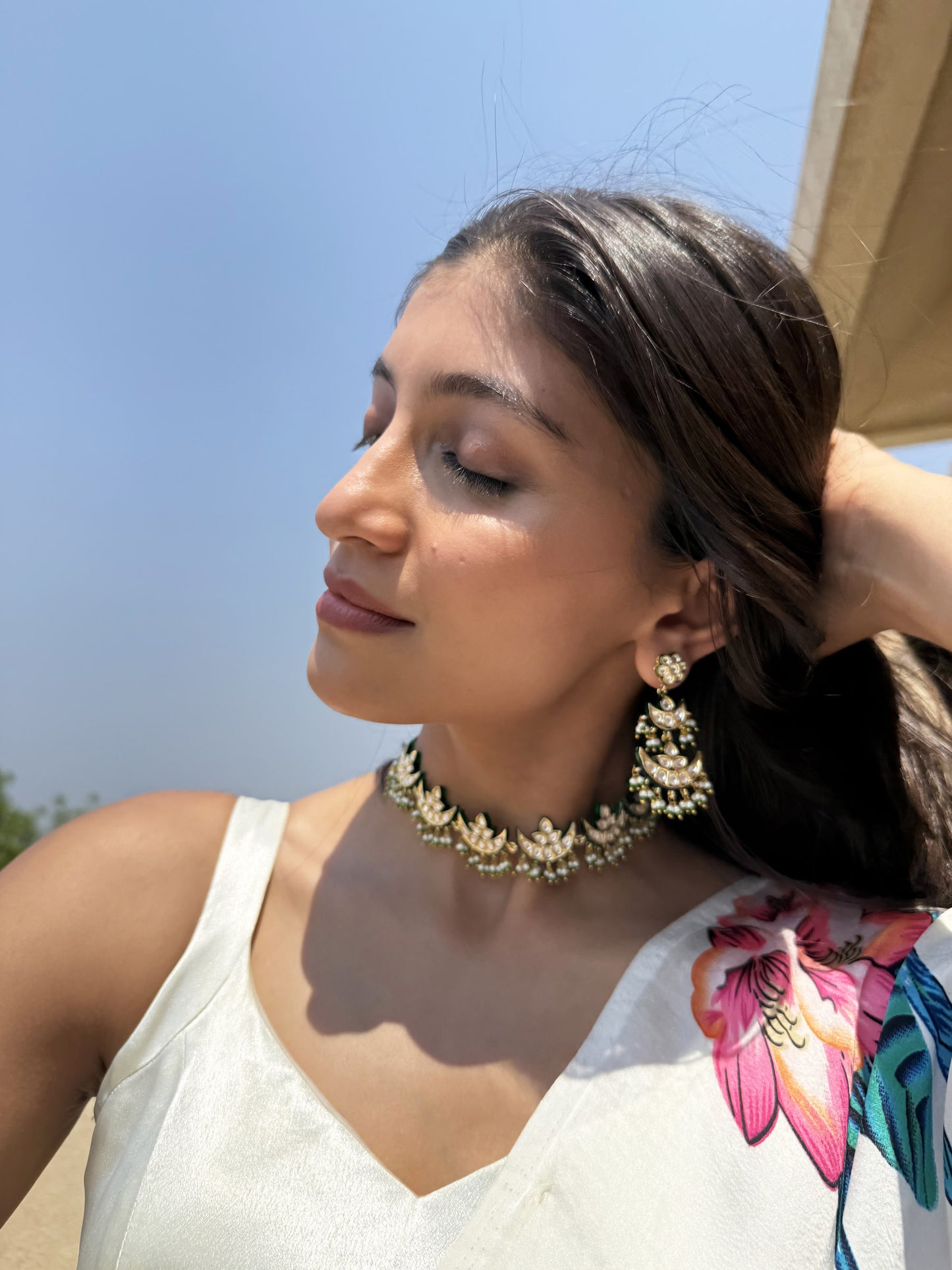 Srushti Kundan SP Pearl Necklace Set