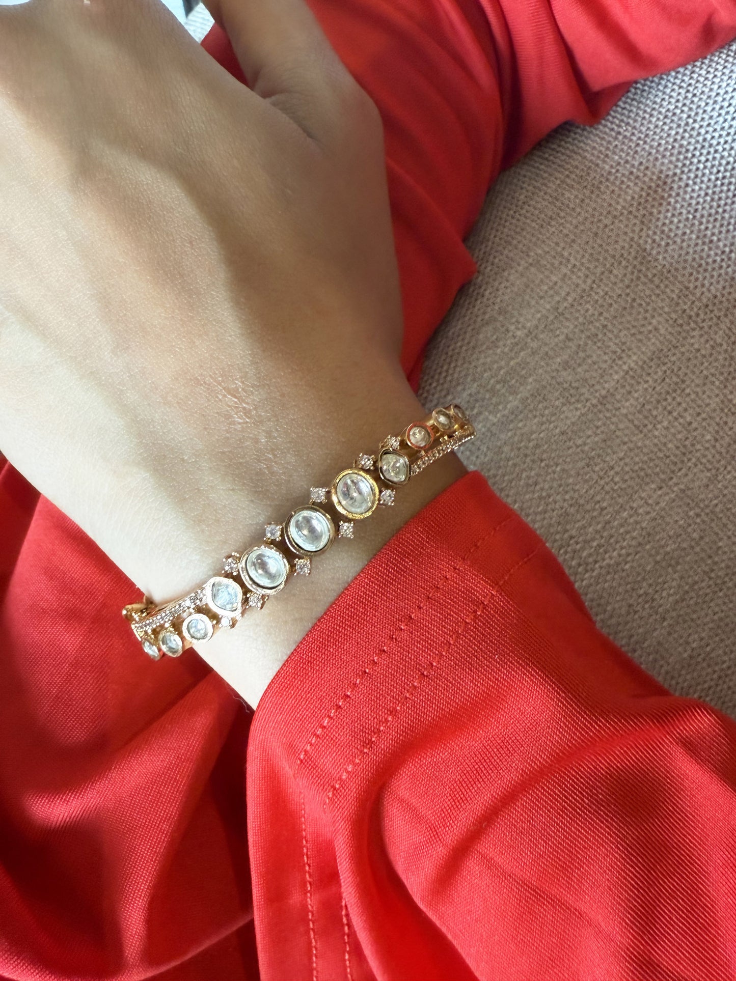IDHAYA OVAL SP POLKI BRACELET