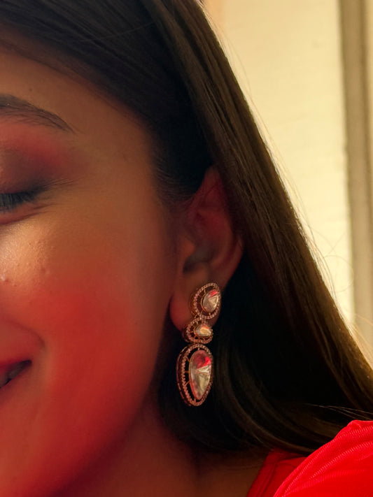 Charusheela Marquise Crystal SP Pollki Earrings