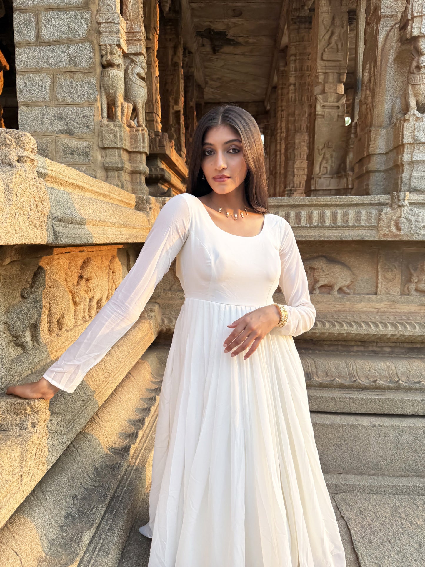 Chandratha White Pearl SP Polki Necklace Set