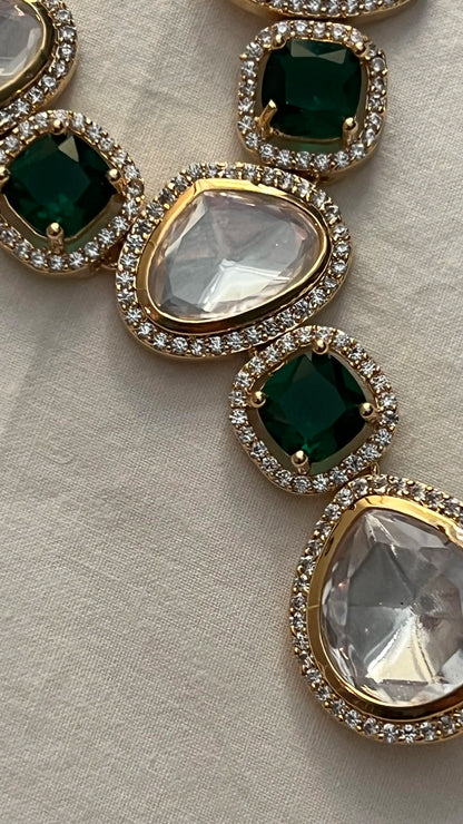 Noor Polki Moissanite Necklace Set