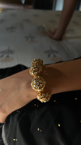 AARAVI JADAU KUNDAN BIG BRACELET - 18K GOLD PLATED ELEGANT JEWELRY