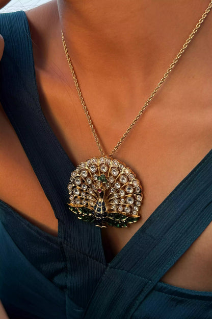 Meera Mayur Circle Polki Necklace Set