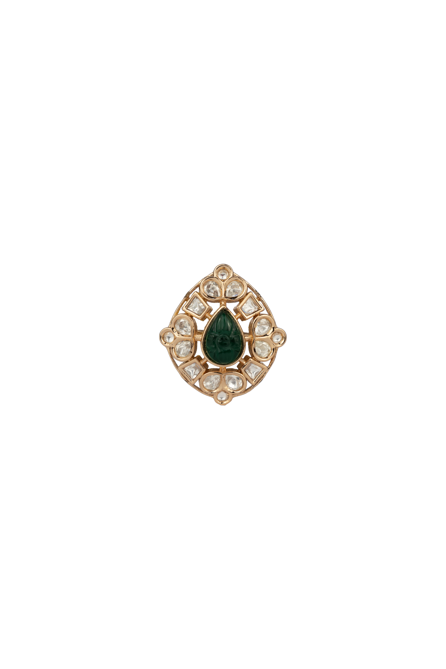 KESHAVI SP EMERALD STONE WITH POLKI RING