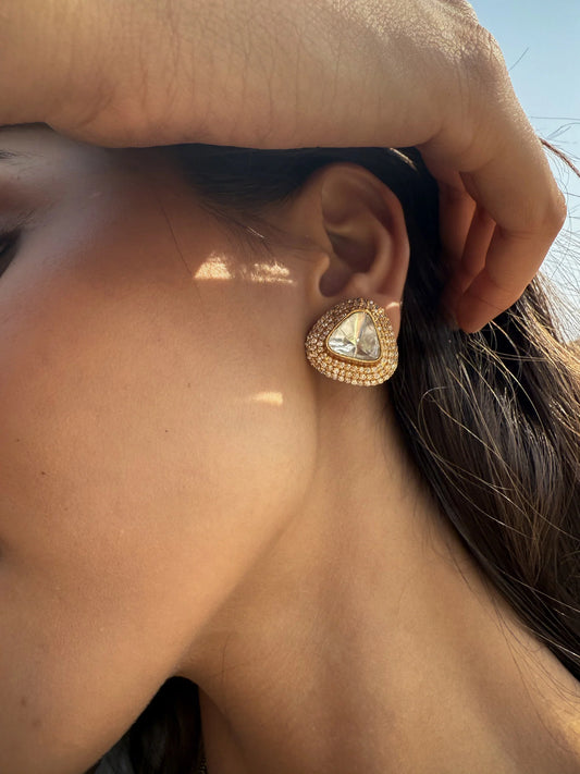 Moksha Geometric SP Polki Earrings