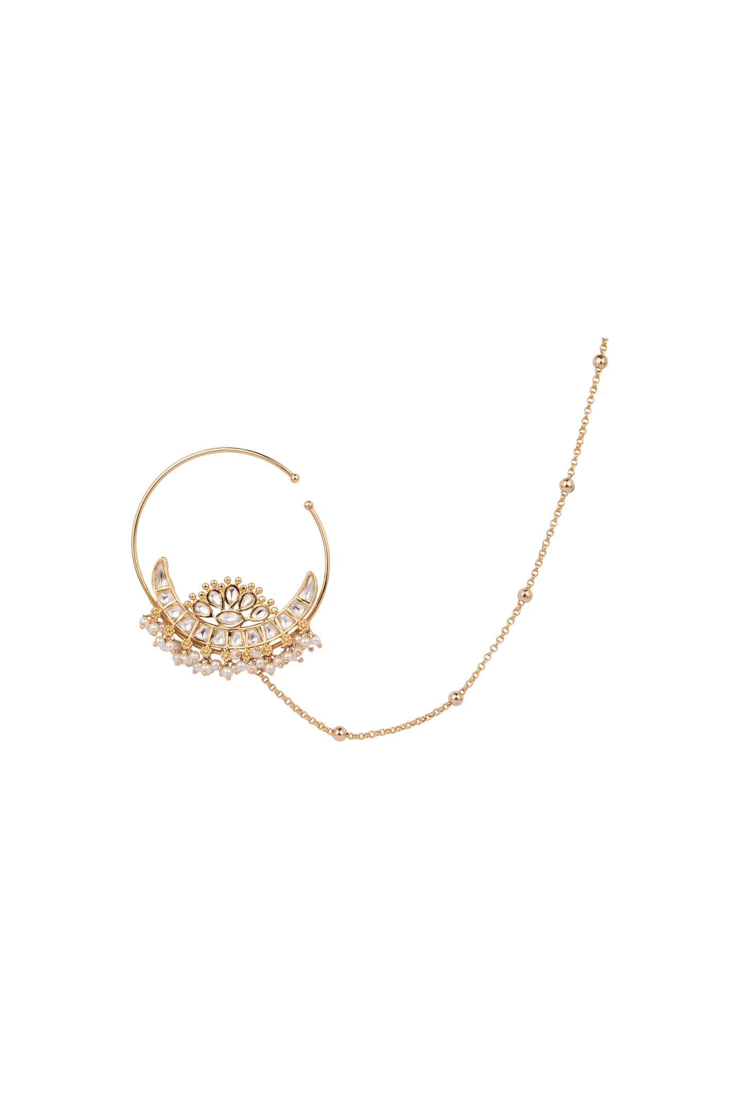 RAKHI Semi Precious Pearl Polki Nathani
