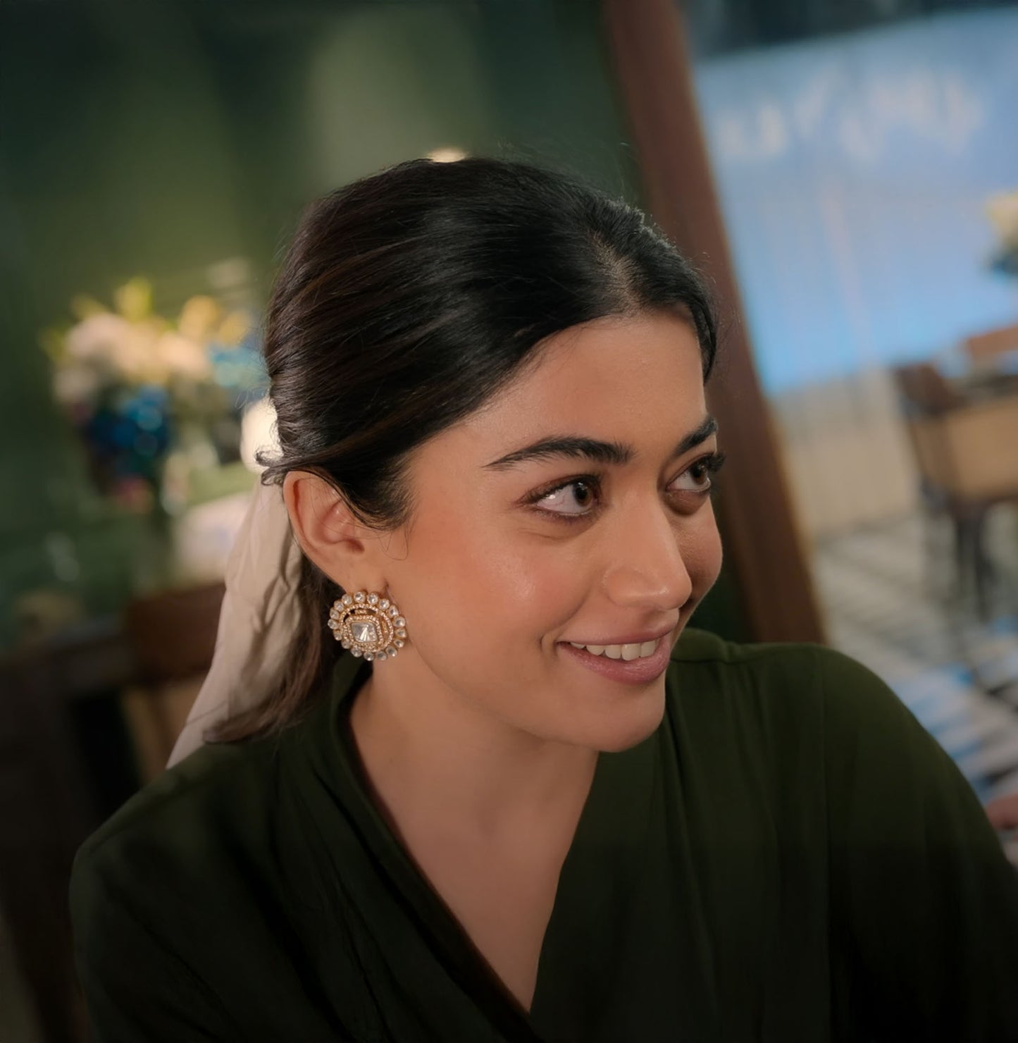 PRAKRITI GOLD TASSEL SP POLKI EARRINGS