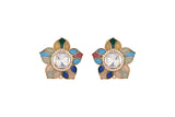 SHRIYA Flower Shaped Multi Coloured Polki Earring