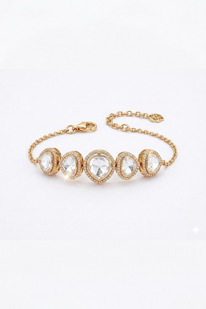 Aneri Uneven 5 Big Polki Loose Adjustable Bracelet